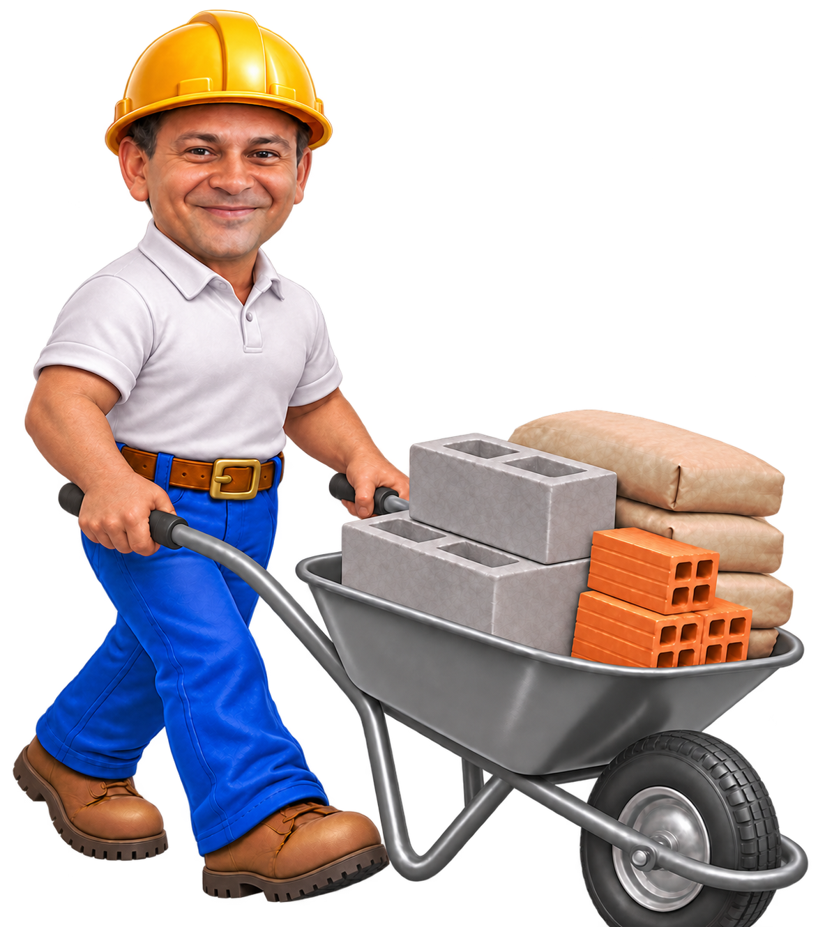 Mascote do Depósito JC apontando para o orçamento